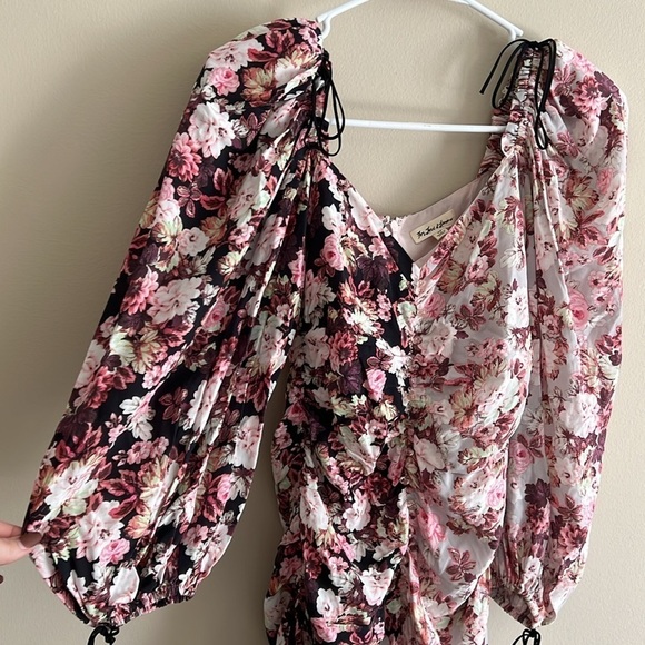 For Love and Lemons Houston Floral Ruched Mini Dress - Picture 11 of 16